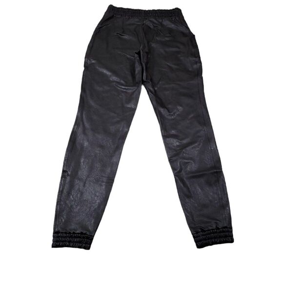 Spanx Leather Like Jogger Size Small Black High Rise Faux 20283R Pull On - Picture 3 of 9